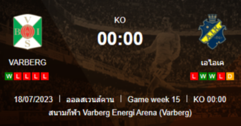 วิเคราะห์บอลวันนี้ ทีเด็ดบอล สวีเดน ออลสเวนส์คาน วาลเบิร์ก VS เอไอเค โซลน่า 17/07/2566 เวลา 00.00 น.