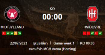 วิเคราะห์บอลวันนี้ ทีเด็ดบอล เดนมาร์ก ซุปเปอร์ลีก มิดทิลแลนด์ VS ฮวิโดฟ 21/07/2566 เวลา 00.00 น.