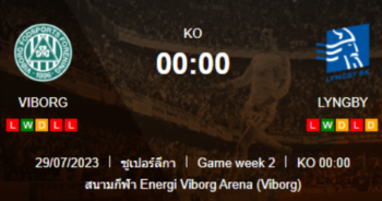 วิเคราะห์บอล วิเคราะห์บอลวันนี้ ทีเด็ดบอล (เดนมาร์ก ซุปเปอร์ลีก) วีบรอก VS ลิงบี้ 28/07/2566 เวลา 00.00 น.