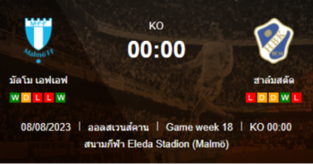 วิเคราะห์บอลวันนี้ วิเคราะห์บอล ทีเด็ดบอล (สวีเดน ออลสเวนส์คาน) มัลโม่ VS ฮาล์มสตัด ประจำวันที่ 07/08/2566 เวลาแข่ง 00.00 น.